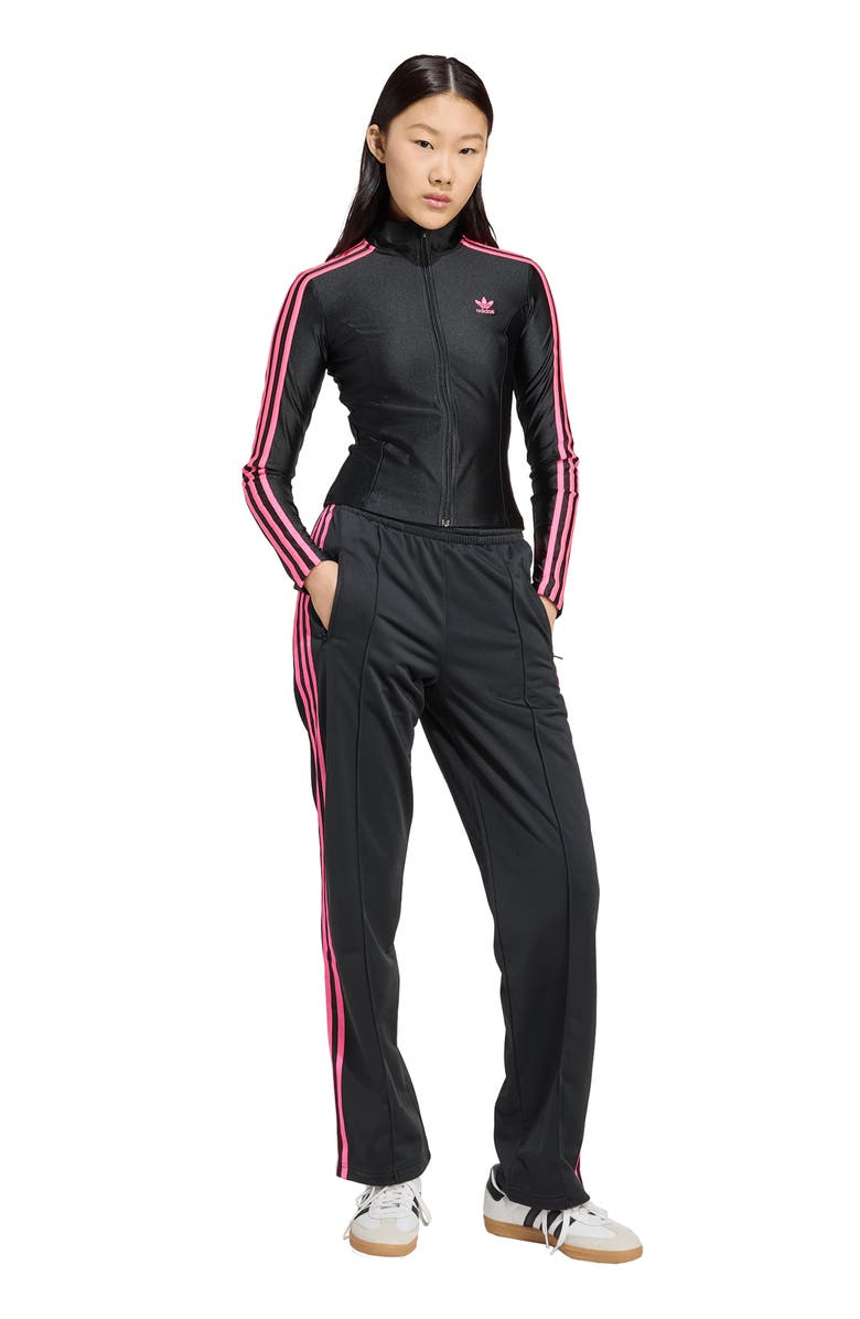 adidas Originals Firebird Recycled Polyester Track Pants, Alternate, color, Black/ Lucid Pink