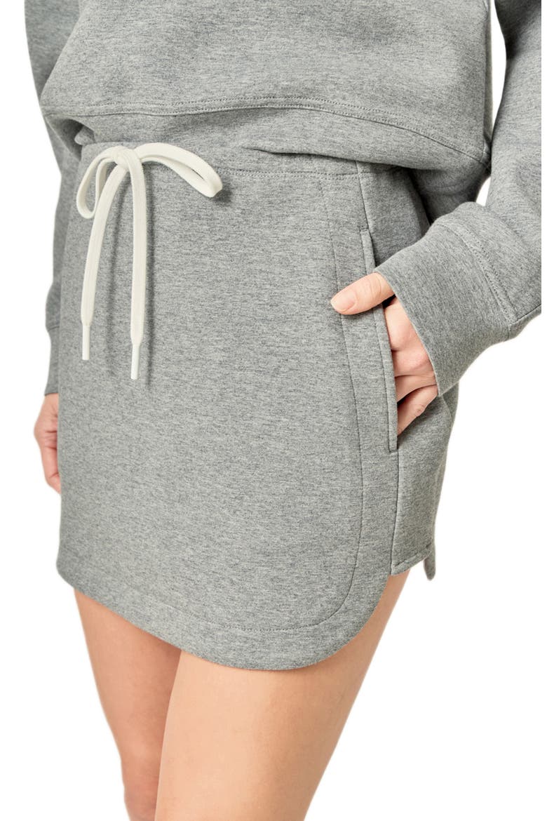 Scuba Drawstring Miniskirt, Alternate, color, GREY