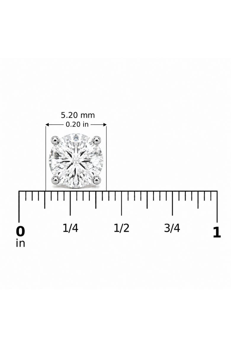IGI Certified 14K Gold 1.00 Cttw Round Lab Grown Diamond Solitaire Stud Earrings, Alternate, color, White Gold