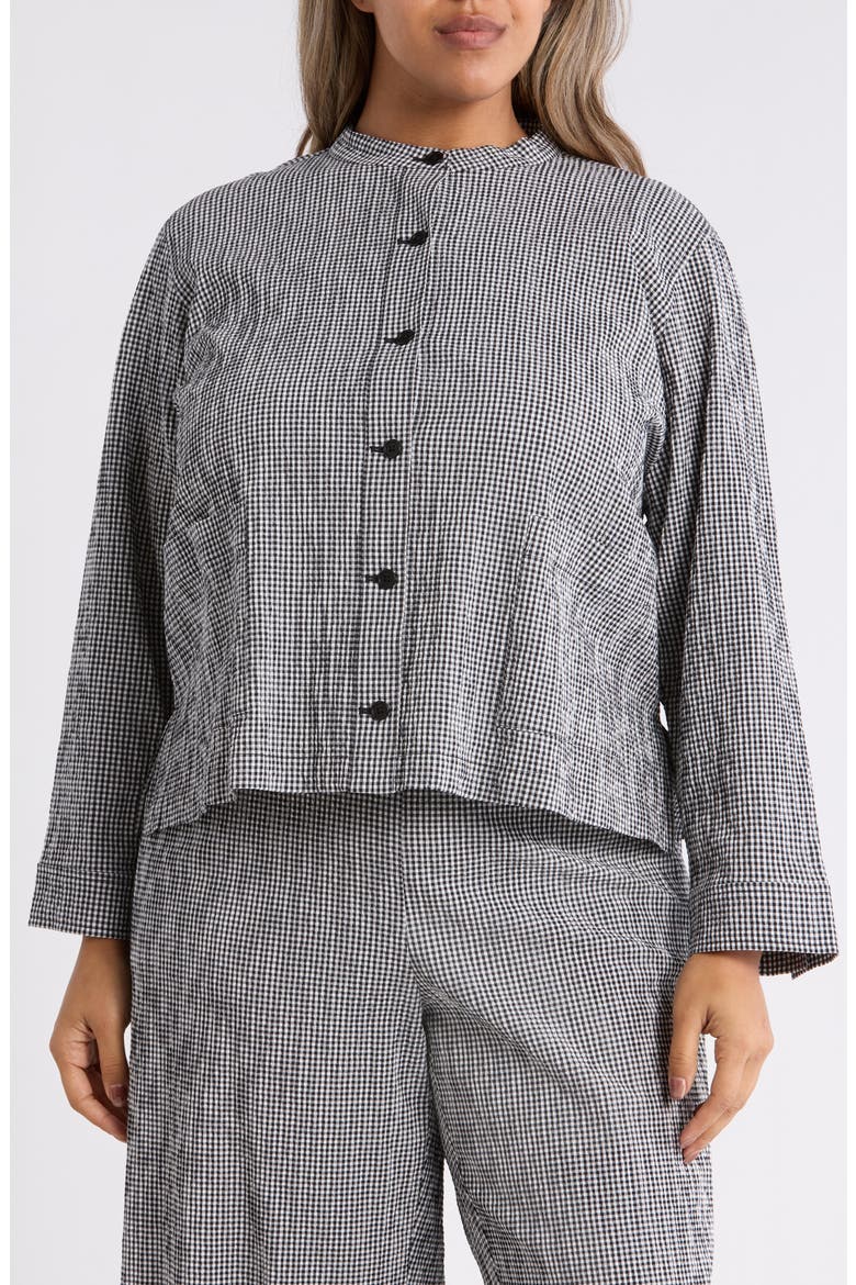 Check Print Jacket, Alternate, color, BLACK/ WHITE