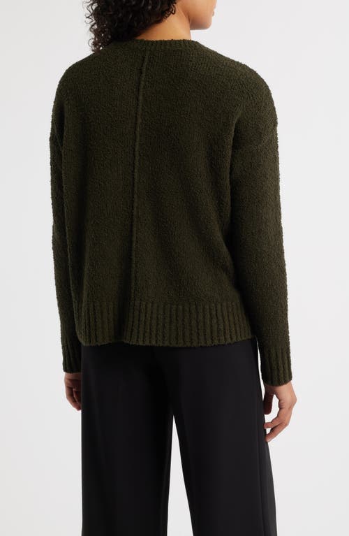 Eileen Fisher Crewneck Organic Cotton & Wool Blend Sweater In Green