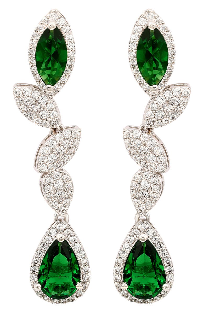 SUZY LEVIAN Sterling Silver Sapphire & Lab Grown White Sapphire Drop Dangle Earrings, Main, color,