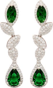 SUZY LEVIAN Sterling Silver Sapphire & Lab Grown White Sapphire Drop Dangle Earrings