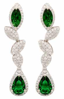 SUZY LEVIAN Sterling Silver Sapphire & Lab Grown White Sapphire Drop Dangle Earrings