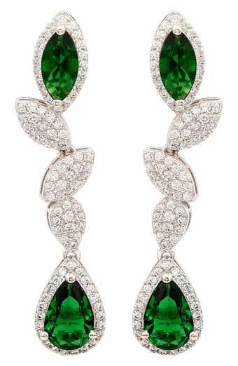 SUZY LEVIAN Sterling Silver Sapphire & Lab Grown White Sapphire Drop Dangle Earrings