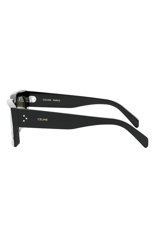 Celine 54mm Rectangular Sunglasses In Black
