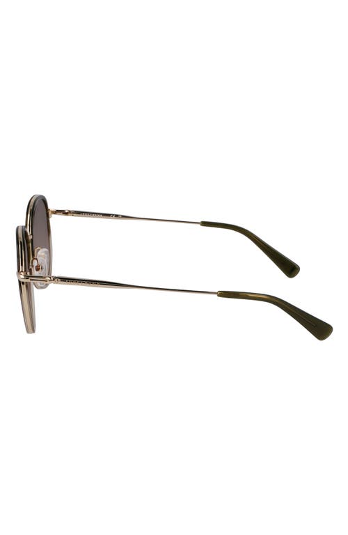 Longchamp Roseau 52mm Gradient Round Sunglasses In Gold/gradient Green