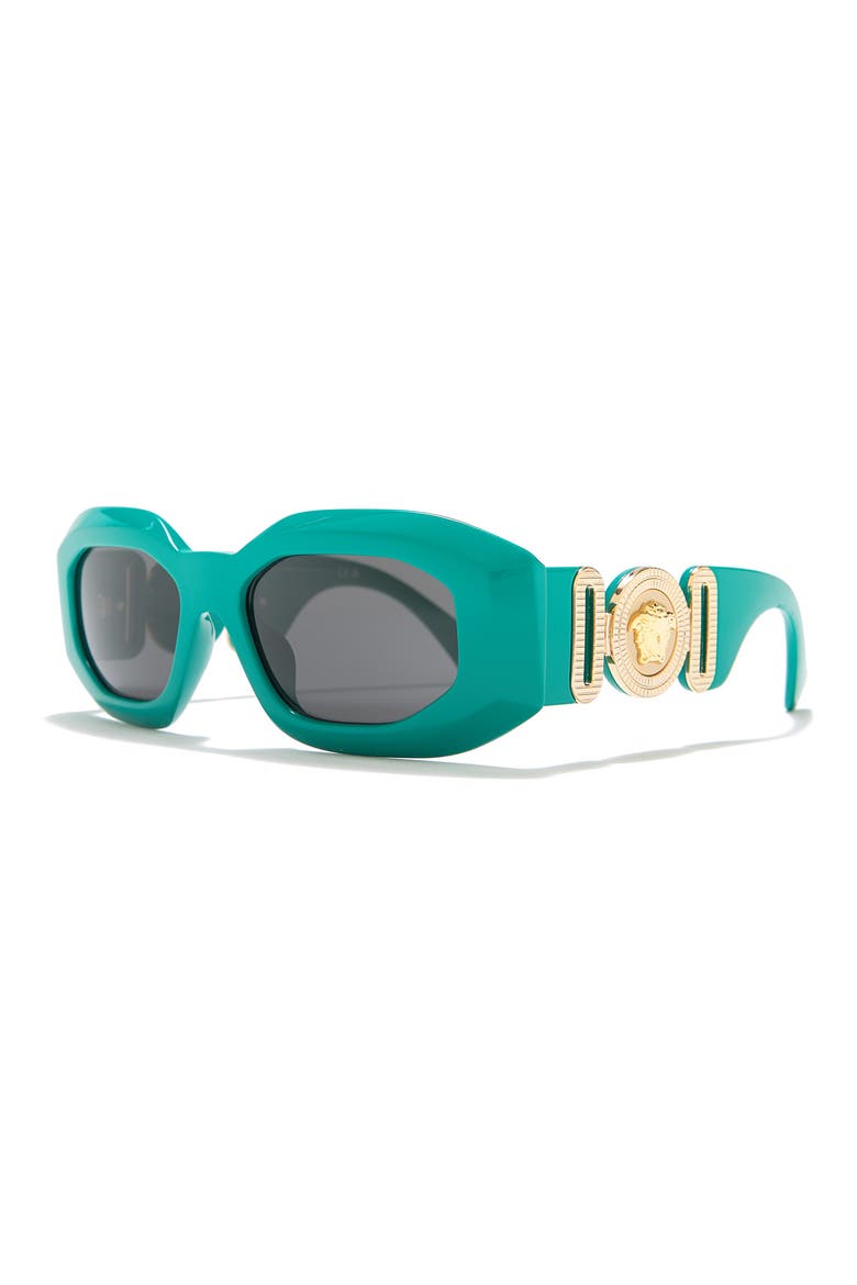 53mm Rectangular Sunglasses, Alternate, color, TURQUOISE