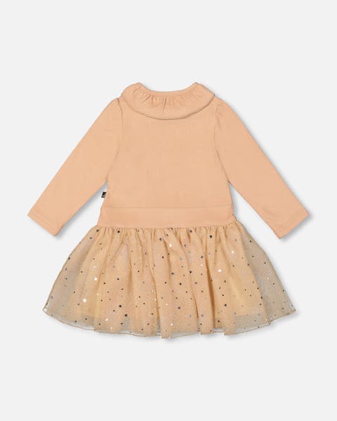 Bi-Material Dress with Glittering Skirt (Baby)