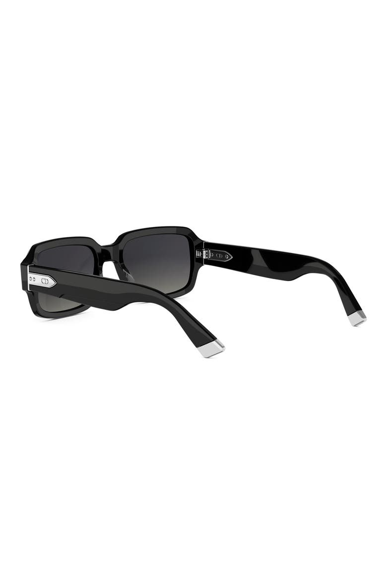 'DiorTailoring S2I 56mm Geometric Sunglasses, Alternate, color, SHINY BLACK / GRADIENT SMOKE