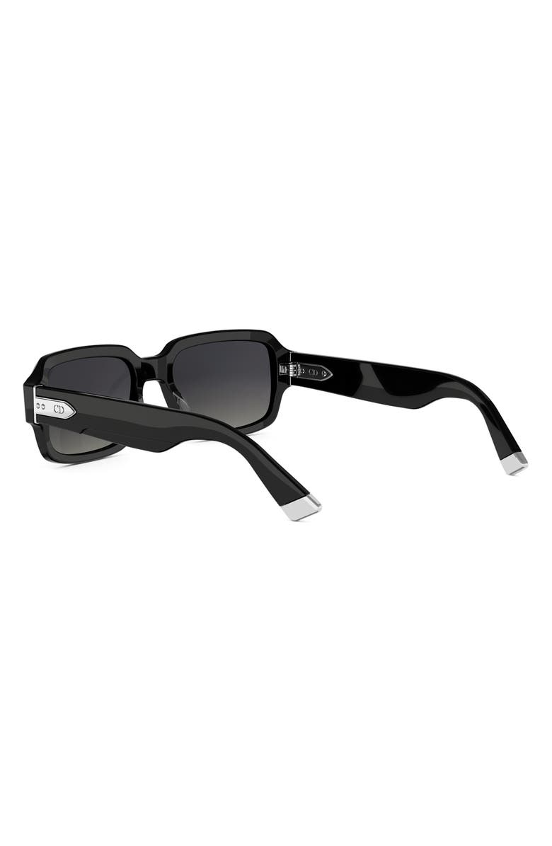 DIOR Tailoring S21 56mm Geometric Sunglasses, Alternate, color, Shiny Black / Gradient Smoke