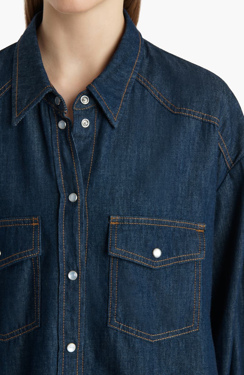 Khaite Grenon Chambray Western Shirt, Alternate, color, Benson