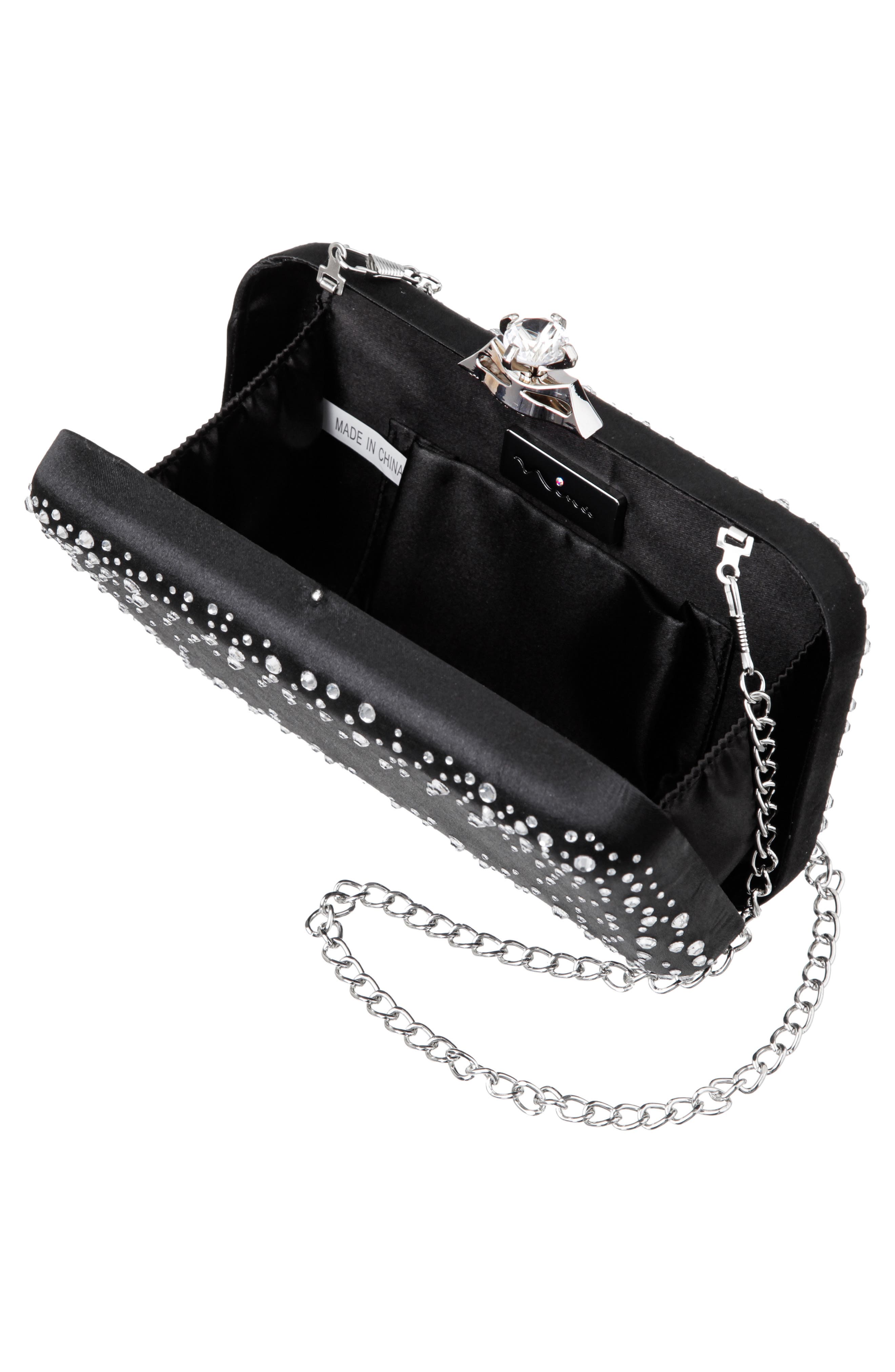 Nina Lindsay Frame Clutch, Alternate, color, Black