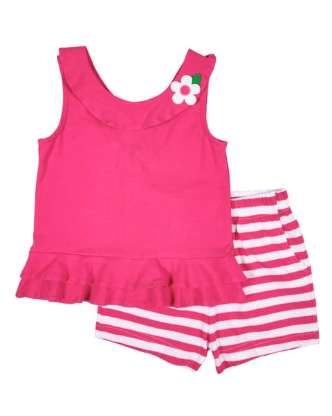 Knit Top With Flower And Short Set (Toddler, Little Kid, Big Kid)