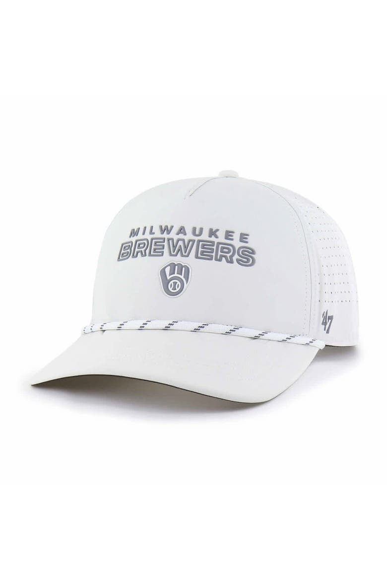 Men's '47  White Milwaukee Brewers Forward Vault Hitch Adjustable Hat, Main, color, White
