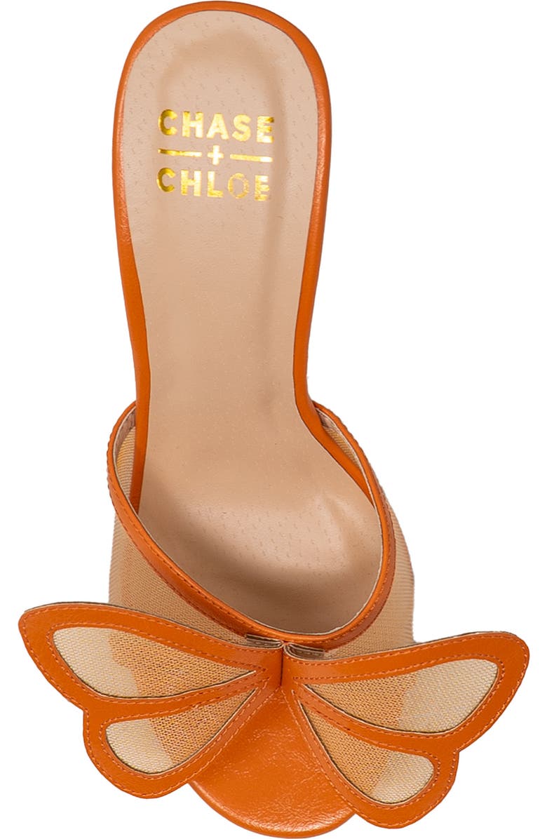 CHASE AND CHLOE Yureli Butterfly Mesh Mule Sandal, Alternate, color, Orange