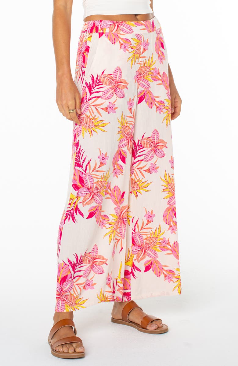 Roxy Midnight Avenue Floral Wide Leg Pants, Alternate, color, Dew