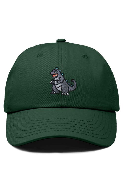 Dalix Giant Lizard Embroidered Dad Hat In Dark Green