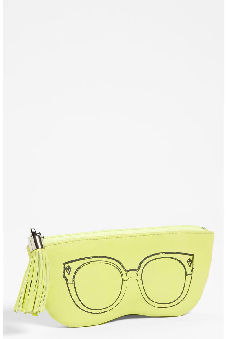 Leather Sunglasses Case, Main, color, CHARTREUSE