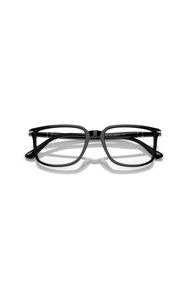 Persol 52mm Rectangle optical glasses, Alternate, color, Black
