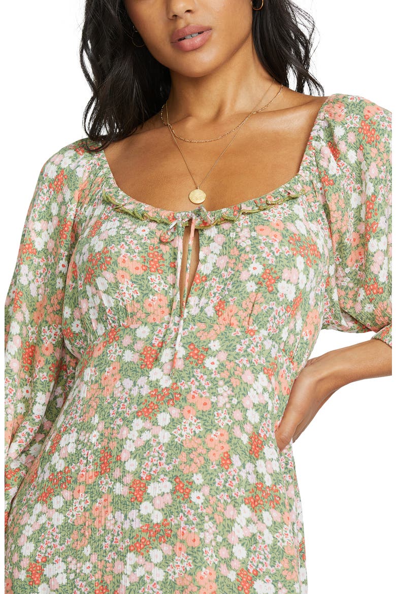 Dream All Day Floral Midi Dress, Alternate, color, AVOCADO