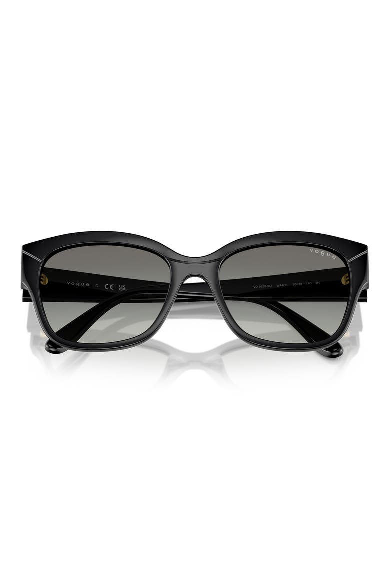 55mm Polarized Gradient Butterfly Sunglasses, Alternate, color, BLACK