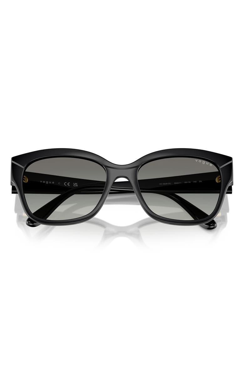 VOGUE 55mm Polarized Gradient Butterfly Sunglasses, Alternate, color, Black