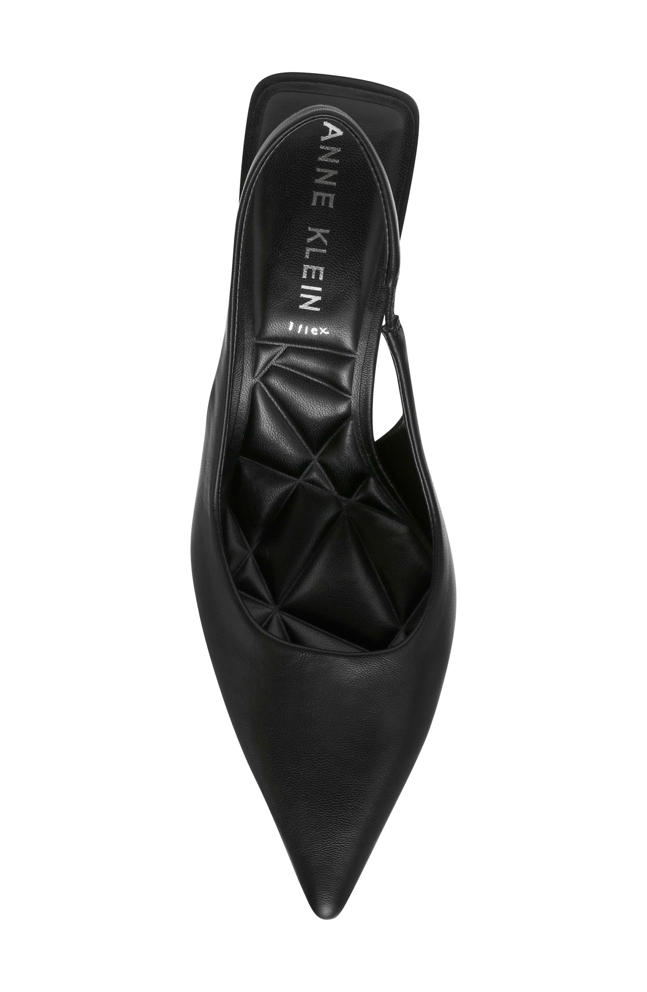 Anne Klein Itzy Pointed Toe Slingback Pump, Alternate, color, Black Smooth