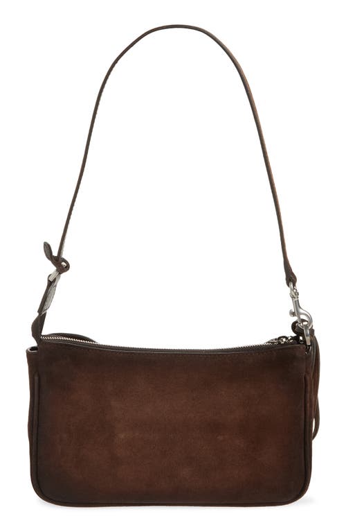 Balenciaga Rodeo Waxed Suede Sling Pouchette In Brown