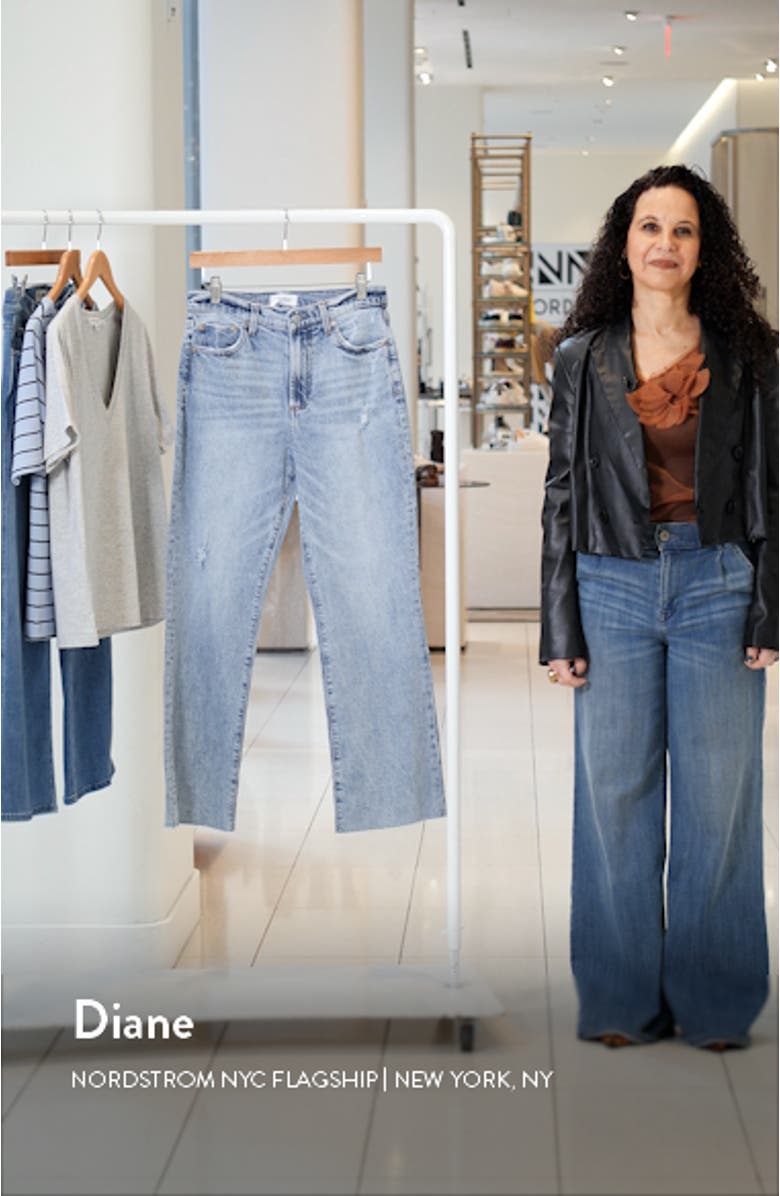 Ally Raw Step Hem High Waist Crop Bootcut Jeans