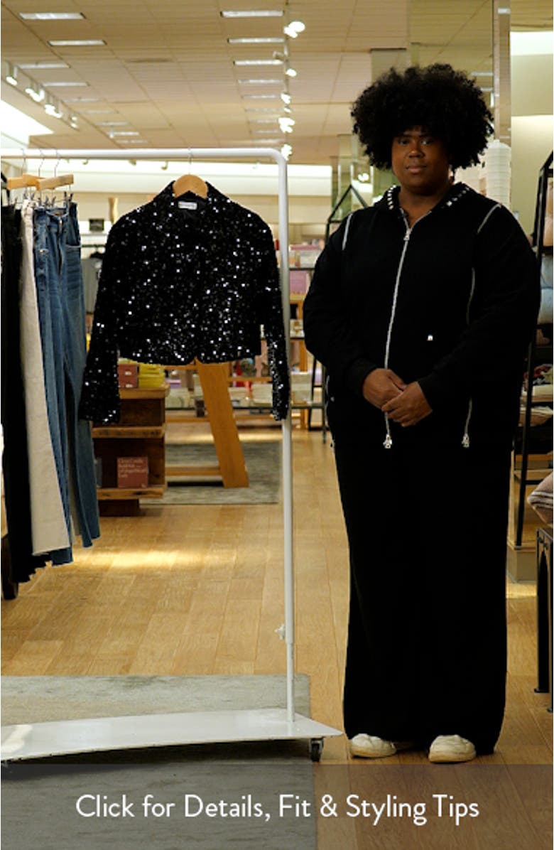 Sequin Embellished Crop Blazer, sales video thumbnail