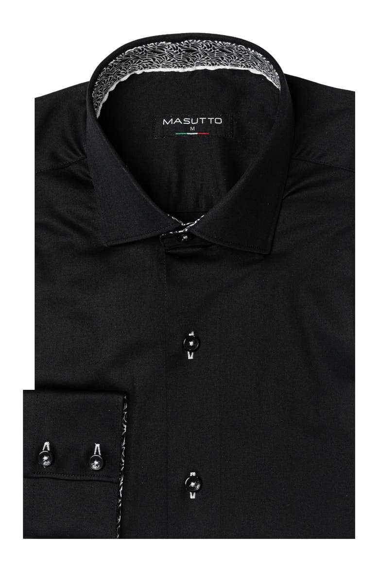 Chris Button Down Long Sleeve Shirt, Main, color, Black