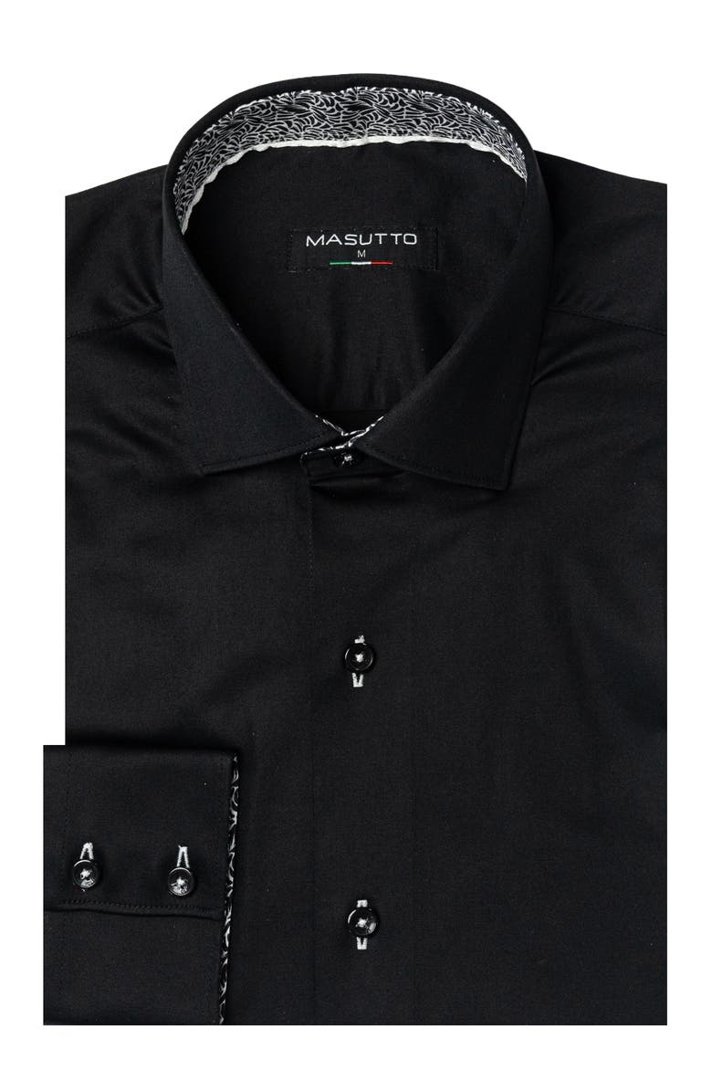 MASUTTO Chris Button Down Long Sleeve Shirt, Main, color, Black