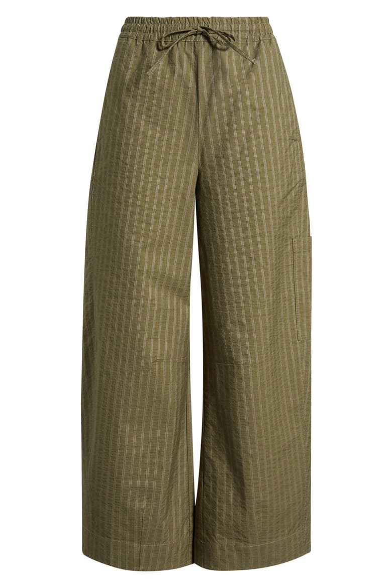 Felix Ticking Stripe Organic Cotton Drawstring Pants, Alternate, color, OLIVE