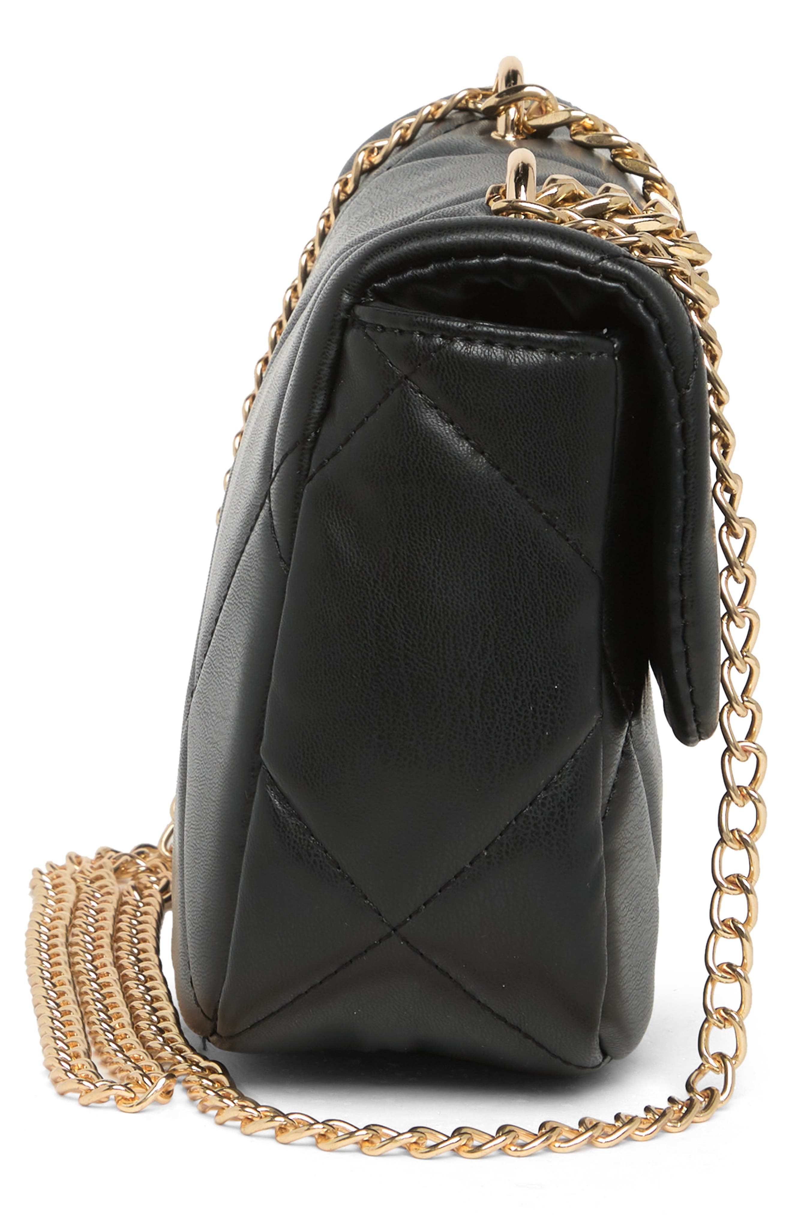 Badgley Mischka Collection Quilted Crossbody Bag, Alternate, color, Black