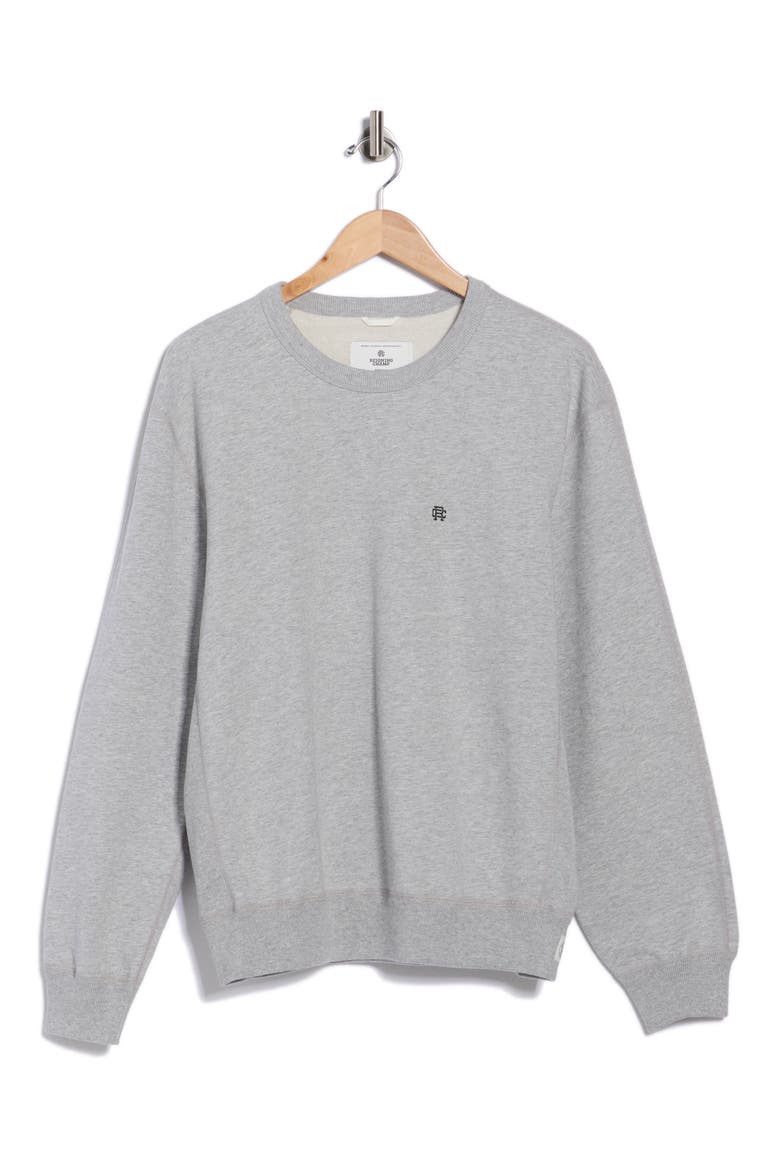 Midweight Terry Monogram Sweatshirt, Alternate, color, HEATHER GREY