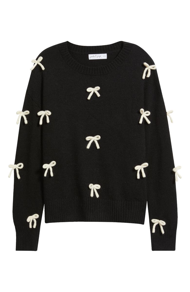 Petal & Pup Voss Bow Sweater, Alternate, color, Black