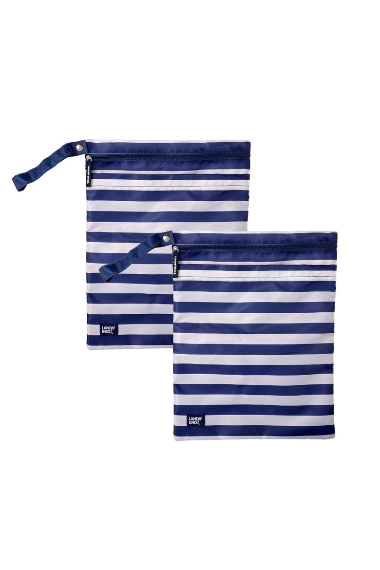 Wet Bags for Travel 2-Piece Set,  Polyester Canvas Wet Dry Bag for Swimsuits, Wet Clothes, and More, Main, color, Navy
