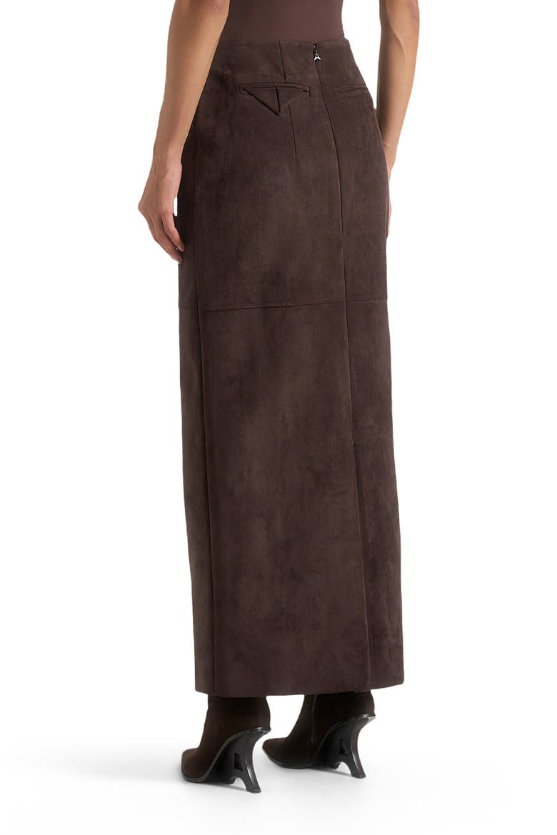 Celie Suede Maxi Skirt, Alternate, color, Brown