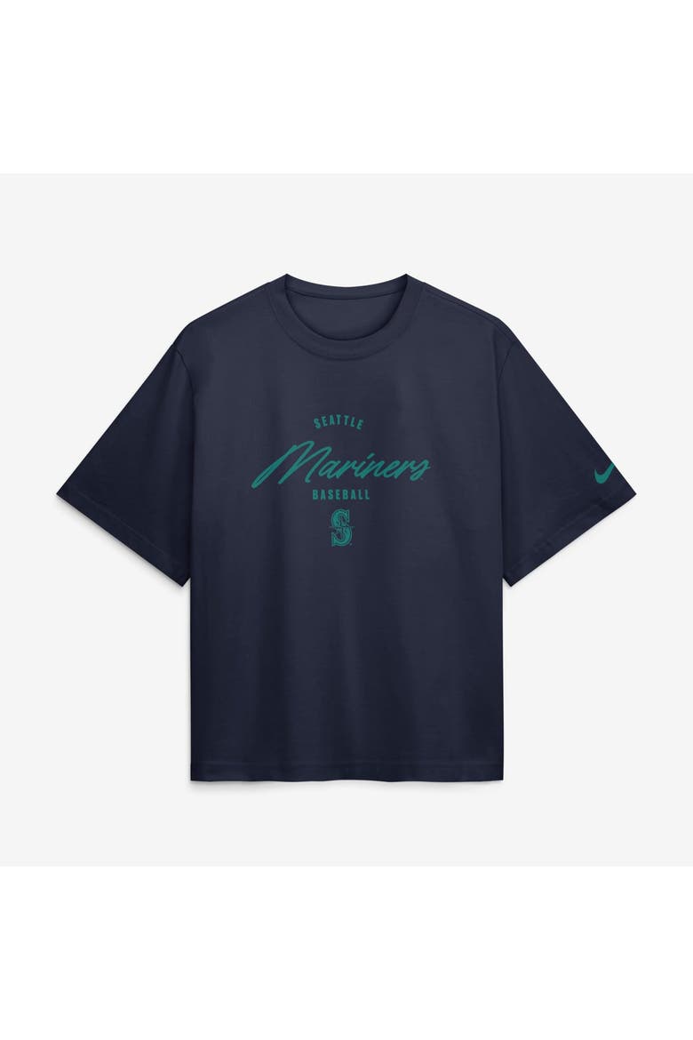 Women's Nike Cal Raleigh Navy Seattle Mariners Premium Essentials Boxy Name & Number T-Shirt, Alternate, color, Navy