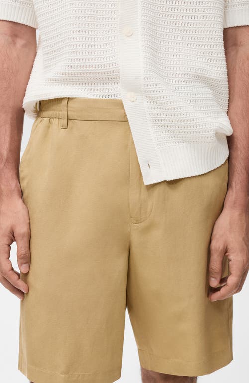 Mango Elastic Waist Shorts In Brown