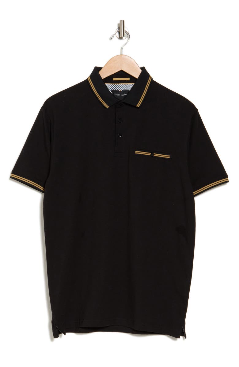 Cactus Man Tipped Knit Polo, Alternate, color, Black