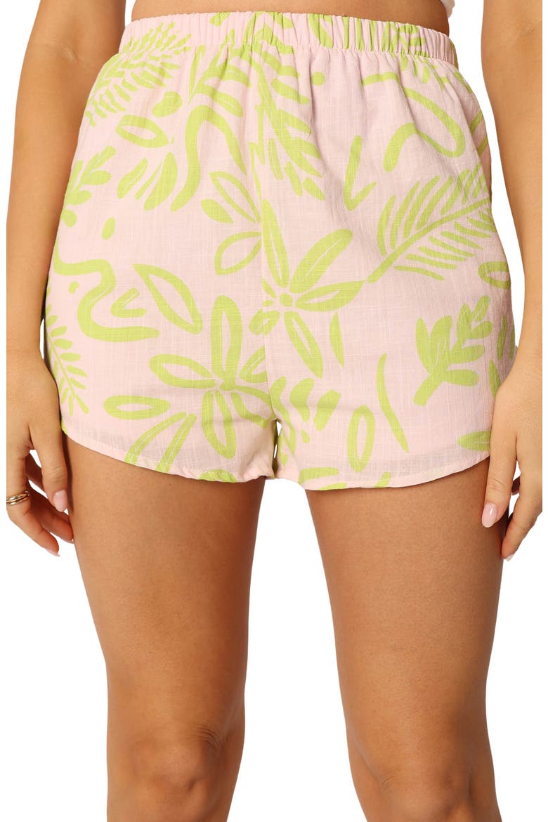 Lee Floral Print Cotton Shorts, Alternate, color, CITRUS