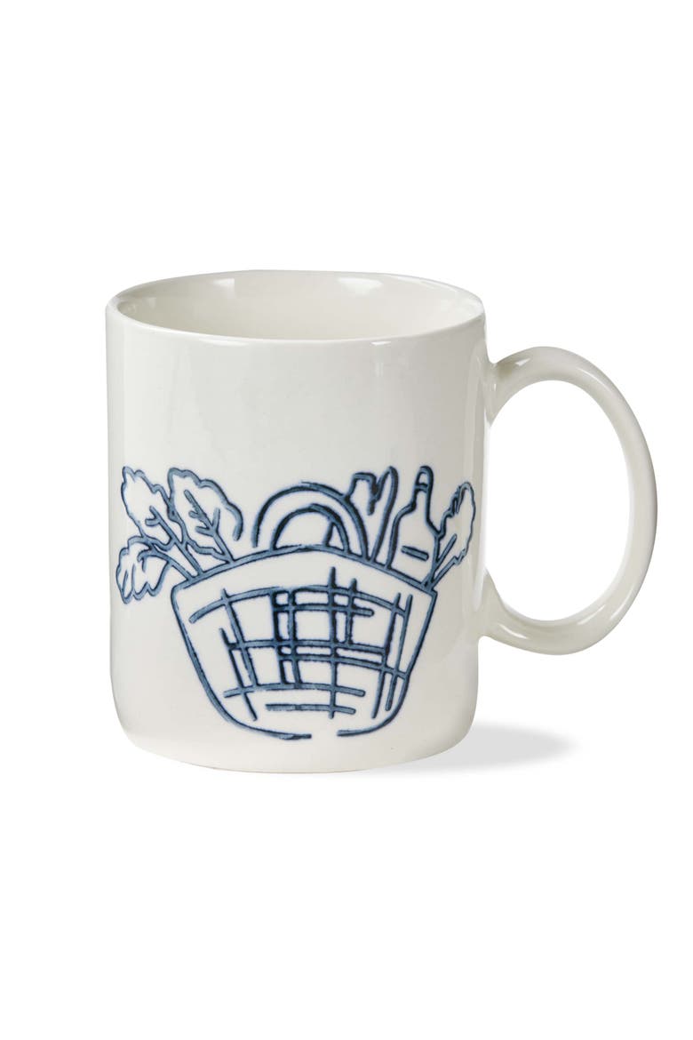 Farmers Market Ceramic Mug Blue Multi Perfect for Summer, Main, color, Blue