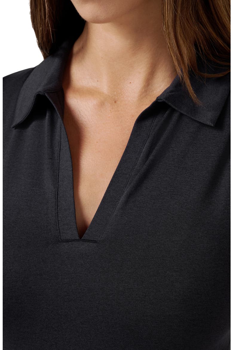 Skyline Polo Bodysuit, Alternate, color, HEATHER BLACK
