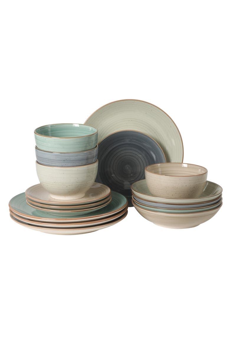 Stonebury 16-Piece Handpainted Stoneware Dinnerware Set, Main, color, MultiColors