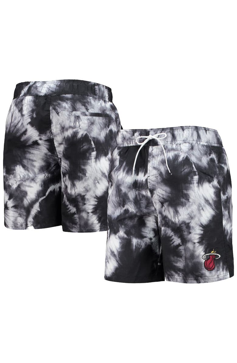 G-III SPORTS BY CARL BANKS Men's G-III Sports by Carl Banks Black Miami Heat Splash Volley Swim Shorts, Main, color, 