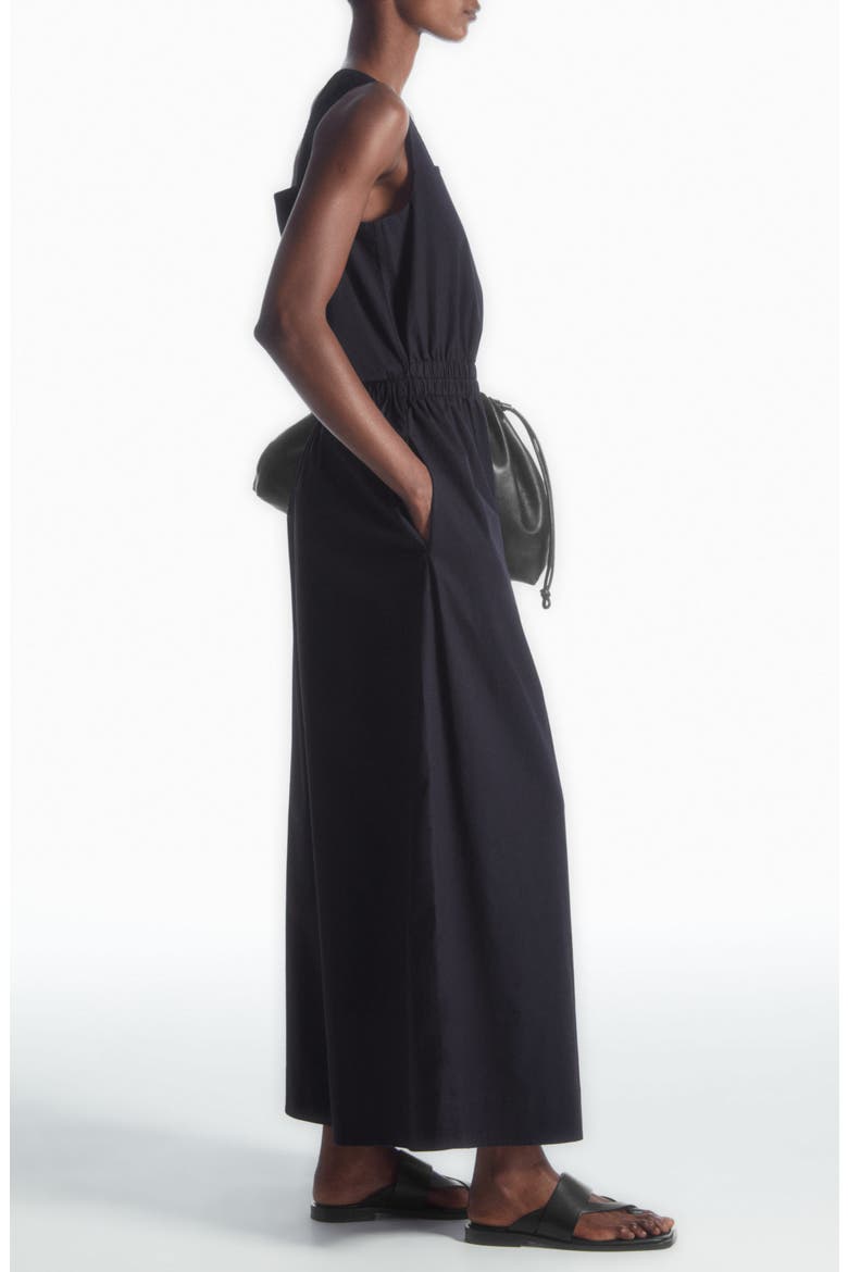 Cutout Back Sleeveless Wide Leg Jumpsuit, Alternate, color, BLUE DARK