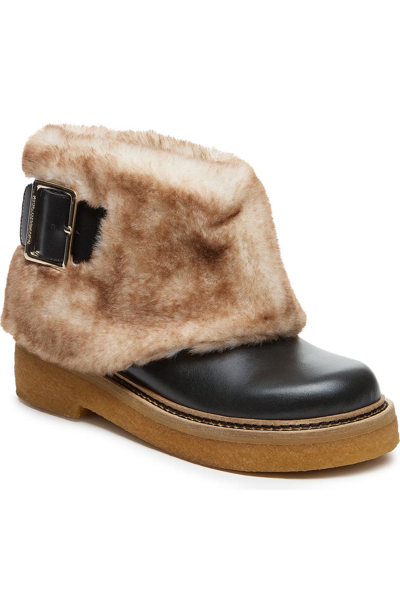 Kelsi Dagger Brooklyn Calvin Faux Fur Cuff Bootie, Main, color, Black