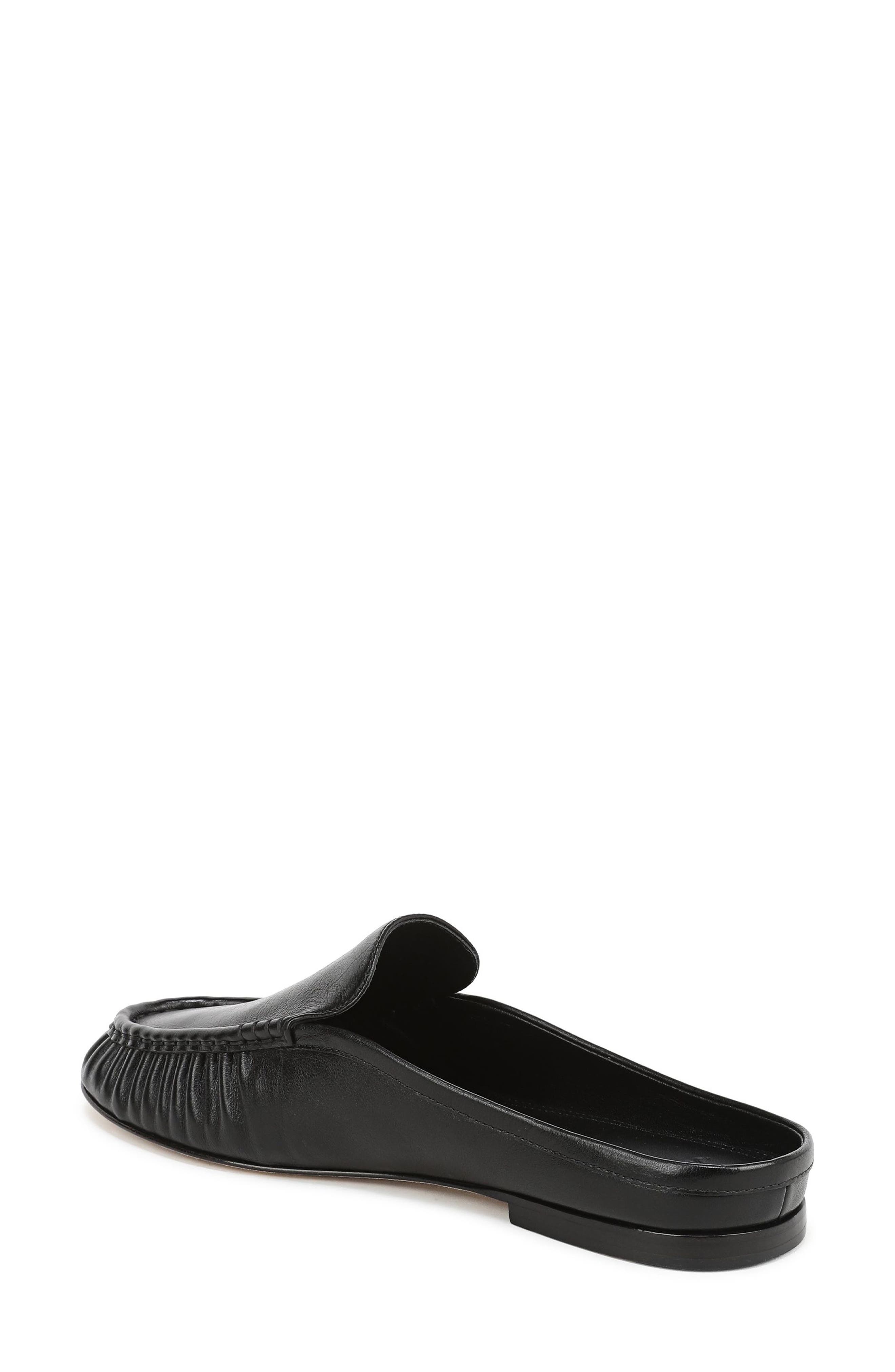 Vince Tevin Ruched Apron Toe Mule, Alternate, color, Black